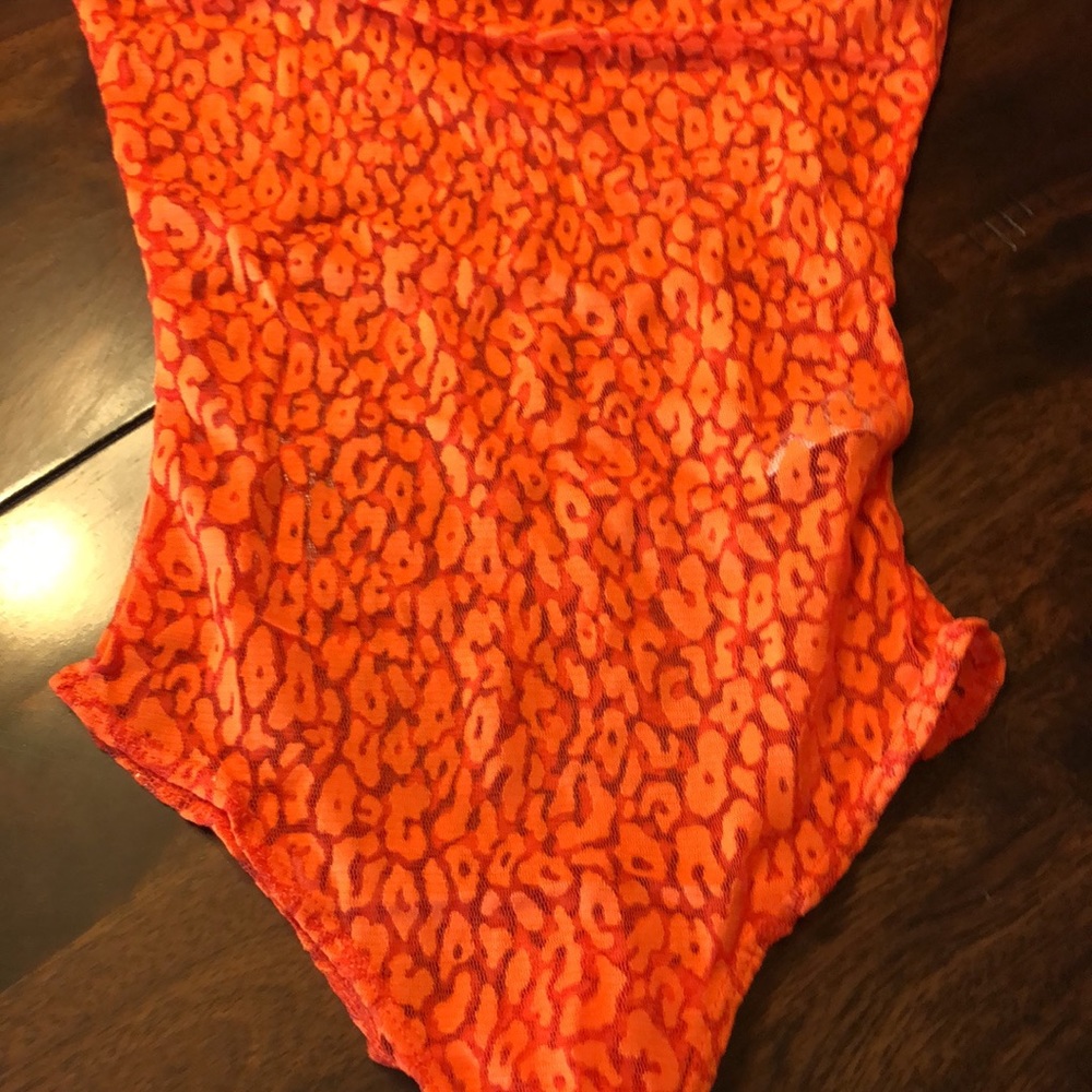 Orange Lace Bodysuit